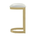thumbnail image 3 of Manhattan Comfort Aura 28.54" Faux Leather Barstool in White/Polished Brass, 3 of 5