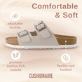 thumbnail image 4 of Cushionaire Lane Cork Footbed Sandals for Women – Comfortable Double Buckle Slip-On with Genuine Suede Footbed & Arch Support Slides for Women Footwear, 4 of 12