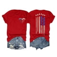 thumbnail image 2 of TSADFHJI Hauts Femmes Crop Mode Féminine Jour de l'Indépendance Drapeau Col Rond Double Lettre Imprimé Manches Courtes T-Shirt 5 TTG Rouge, 2 of 4
