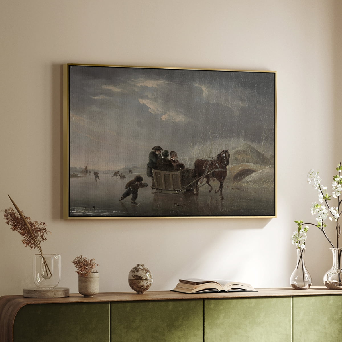 Vintage Animal Print-XXV By Wexford Home Framed in Gold Wood Gallery Wrapped Canvas 27 in. x 41 in.