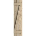 thumbnail image 2 of Ekena Millwork 11 1/2"W x 68"H Rustic Two Board Spaced Board-n-Batten Hand Hewn Faux Wood Shutters w/Z-Board (Per Pair), Primed Tan, 2 of 11