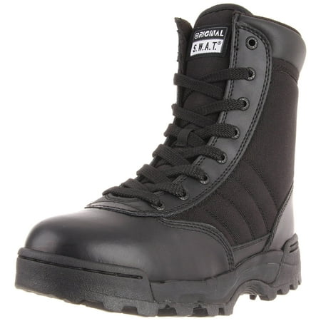 black side zip work boots