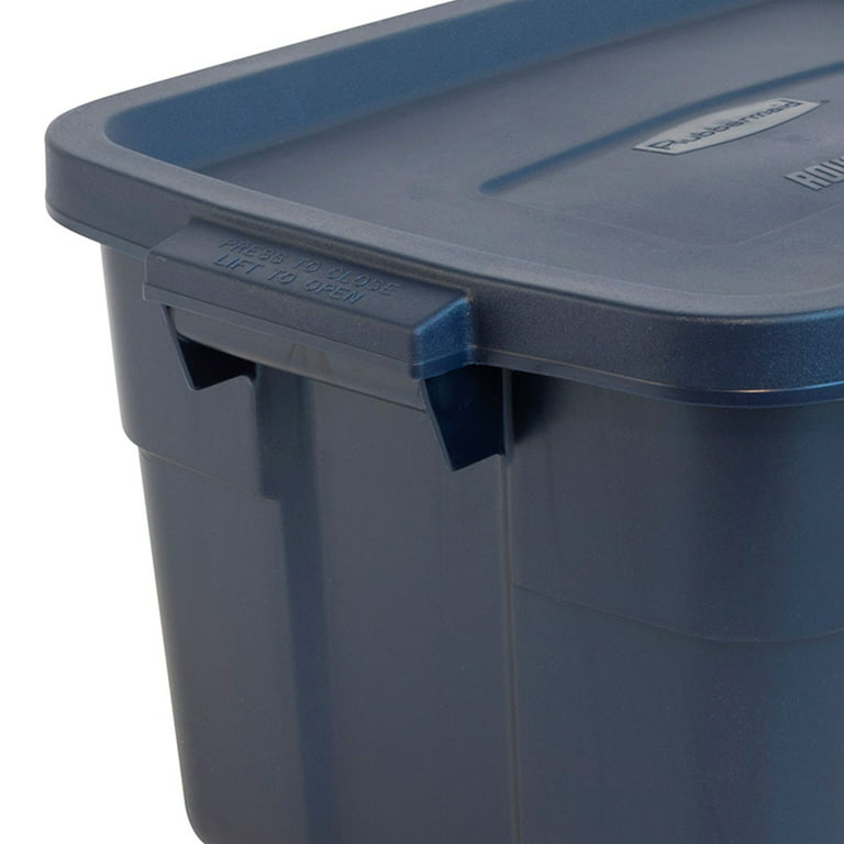 Rubbermaid Commercial Products Roughneck 42.3-in W x 20.6-in H x 21.3-in D  Dark Indigo Metallic Plastic Bins at