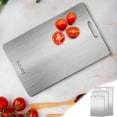 thumbnail image 2 of Yoloke Cutting Boards for Kitchen: Stainless Steel Cutting Board, Food-Grade Chopping Board for Meat Vegetable Fruit Fish Cheese Baby Food, 2 of 5