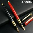 thumbnail image 5 of STONEGO Fashion Metal Fountain Pen, Metal Ink Pens with Ink Refill Converter Sleek Lacquer Housing Calligraphy Pens Black, 5 of 5