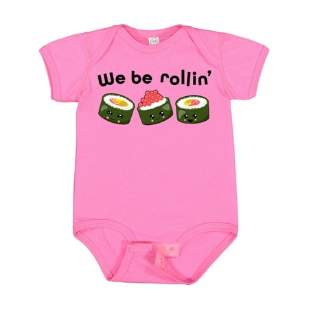 

Inktastic We Be Rollin- Cute Sushi Gift Baby Boy or Baby Girl Bodysuit