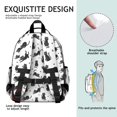 thumbnail image 5 of Black Cat and Paw Print White Pattern Cute School Backpack Bag for School with Padded Back and Adjustable Shoulder Straps 15.25"x11.5"x5.25", 5 of 5