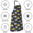 thumbnail image 5 of Naloa Watercolor Bathyscaphe Apron Kitchen Aprons with Pockets for Women Men Chef, 5 of 8