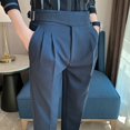 thumbnail image 4 of XIAONU Dress Pants For Men Formal Slim Fit Straight-Leg Pants Belted Waist Business Work Pants, 4 of 8