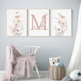 thumbnail image 5 of Póster de decoración de guardería con nombre personalizado y flores silvestres, cuadro en lienzo con flores rosas, arte de pared para dormitorio de niña, decoración del hogar, 5 of 5