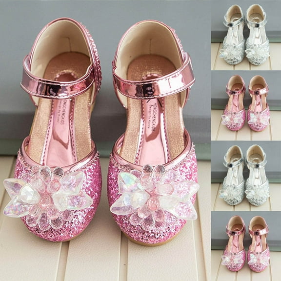 Viluyesy Girls’ Rhinestone Bow Sandals – Princess Style Summer Dress Sandals for Toddlers, Kids & Preteens , Soft Sole Performance & Party Shoes Pink Size 7