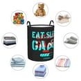 thumbnail image 6 of XMXY Round Laundry Basket Organizer, Eat Sleep Game Motto Pattern Waterproof Collapsible Dirty Clothes Basket Laundry Hamper, Medium Size, 6 of 8