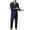 RYE1-Blue, variant on LWFFDAW Mens Pajamas Set Lightweight Long Sleeve Button Down Sleepwear Collar Pajamas Loose Comfy Loungewear Soft Pjs Set