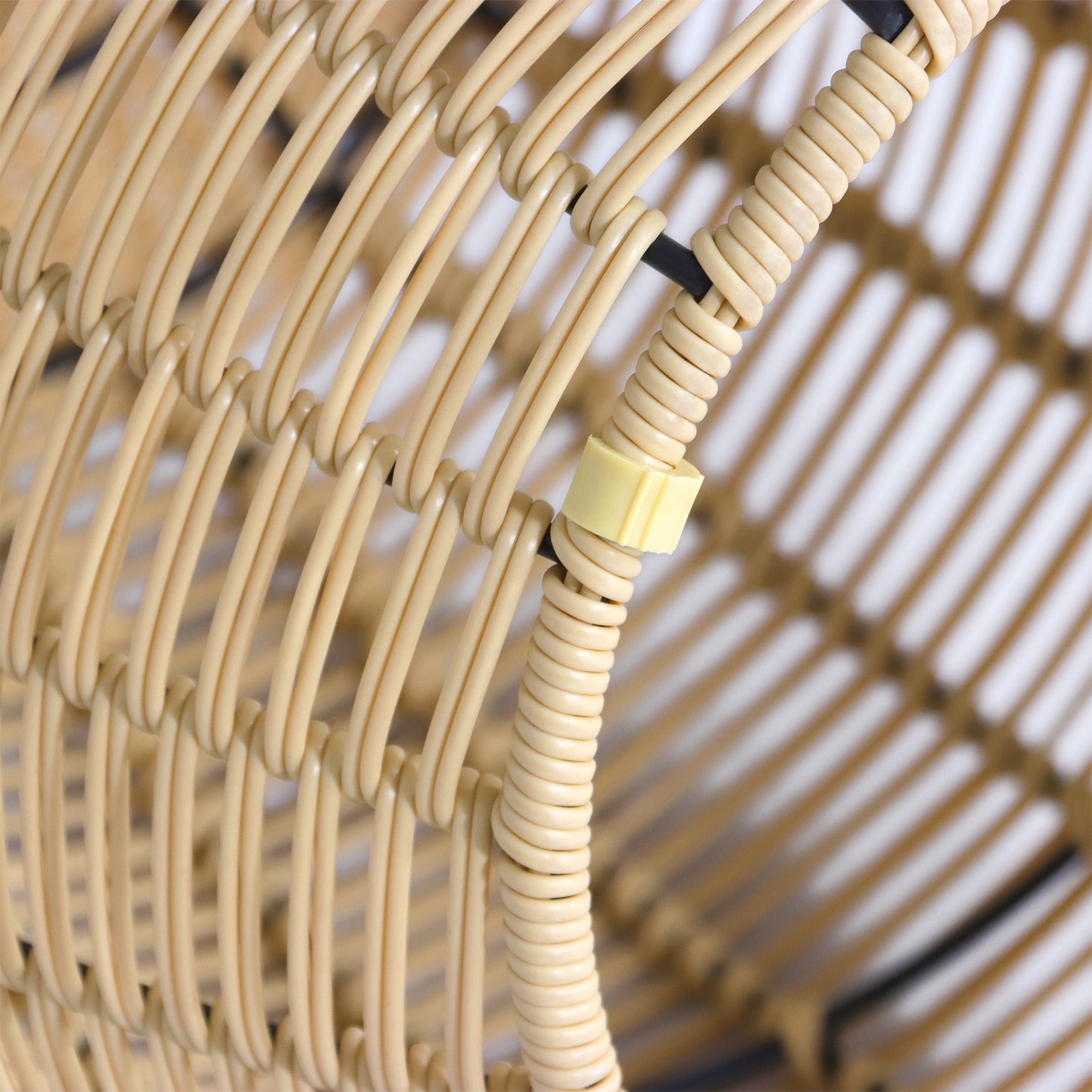 16in Wicker Outdoor Side Table - Yellow
