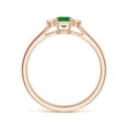 thumbnail image 2 of Angara Natural 0.2 Ct. Emerald with Diamond Stackable Ring in 14K Rose Gold for Women (Ring Size: 11.5), 2 of 8