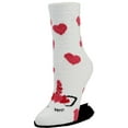 thumbnail image 4 of Airplus Valentine's Day Aloe Infused Spa Crew Sock Unicorn White with Red Hearts, Women's 5-10, 4 of 4