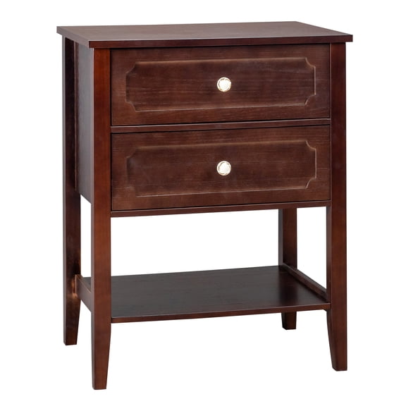 Ktaxon Solid Wood Nightstand, Side Table Night for Bedroom Living Room, Brown