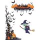 thumbnail image 5 of Calcomanías de pared para el hogar de Halloween, murciélagos, castillo antiguo, calabaza, bruja, decoración de Halloween, pegatinas de pared extraíbles, arte de pared para dormitorio, sala de estar, suministros para fiestas de Halloween (castillo) 2 piezas Rojo Verde, 5 of 5