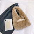thumbnail image 4 of Bolso Mano Axila Hobo Fluffy Furry Fuzzy para Mujer Otoño Invierno, 4 of 9