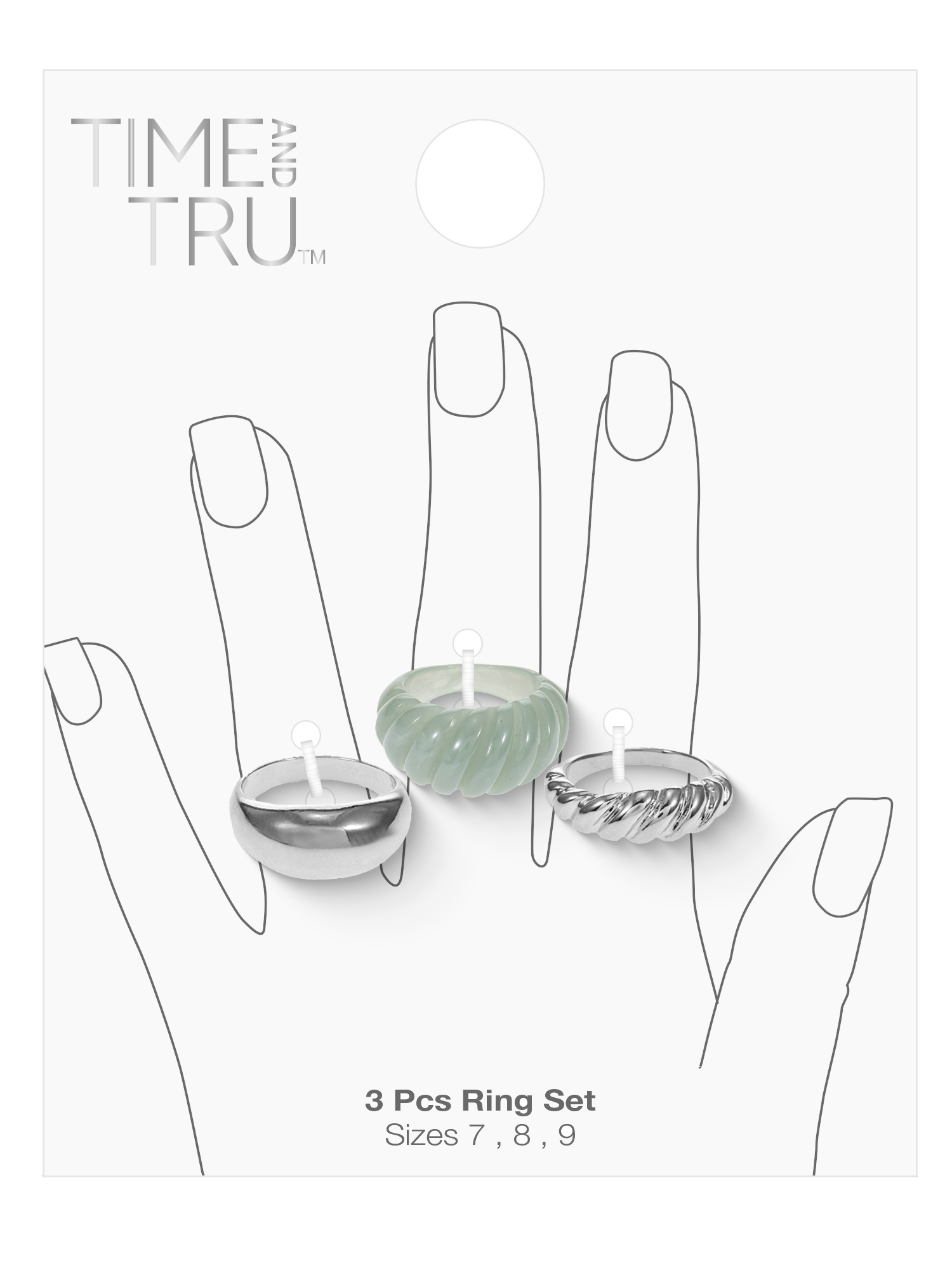 Time and Tru Multicolor Acrylic Ring Set