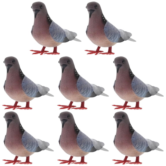8‑Pack Fake Pigeons – Artificial Birds Realistic Foam Models with Painted Wings, Pigeon Decoys for Garden, Lawn, Photography Props, Lifelike Animal Figurines for Home & Tabletop Decor