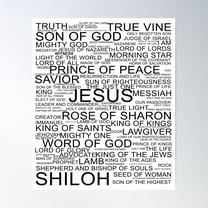 All The Names Of Jesus-Christ Poster Wall Art, Modern Wall Decor For Living Room Bedroom, 24x36 UNFRAMED