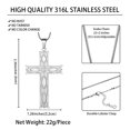 thumbnail image 5 of Jewmon Celtic Cross Necklace Stainless Steel Men's Pendant Neclace Viking Cross Jewelry Gift for Dad, 5 of 8
