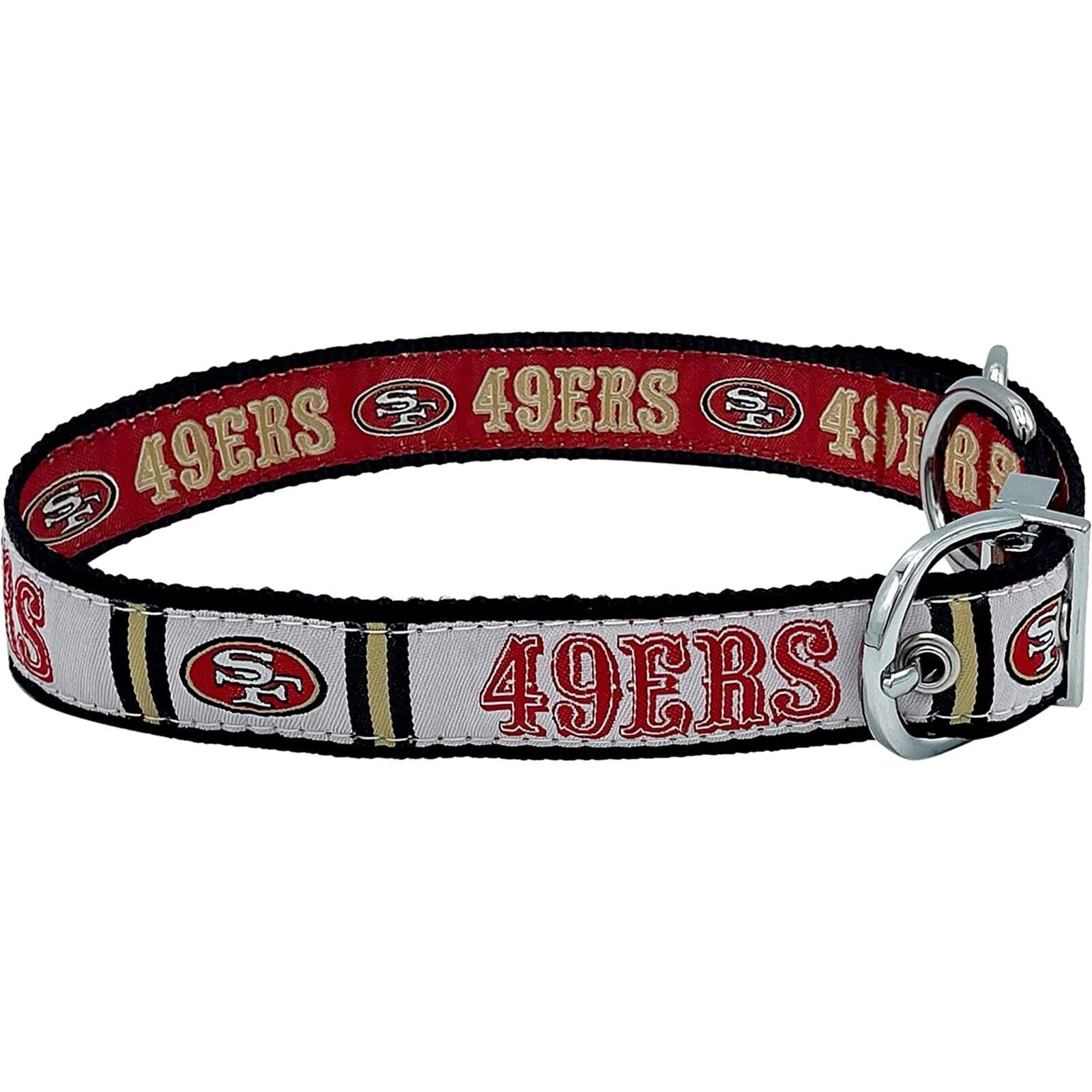 Pets First San Francisco 49ers Reversible Collar Reversible NFL Dog Collar Premium Two-Sided Pet Collar with NFL Logo, Medium