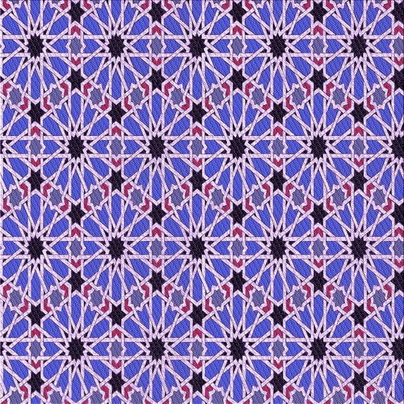 Ahgly Company Indoor Square Patterned Purple Amethyst Purple Area Rugs, 8' Square