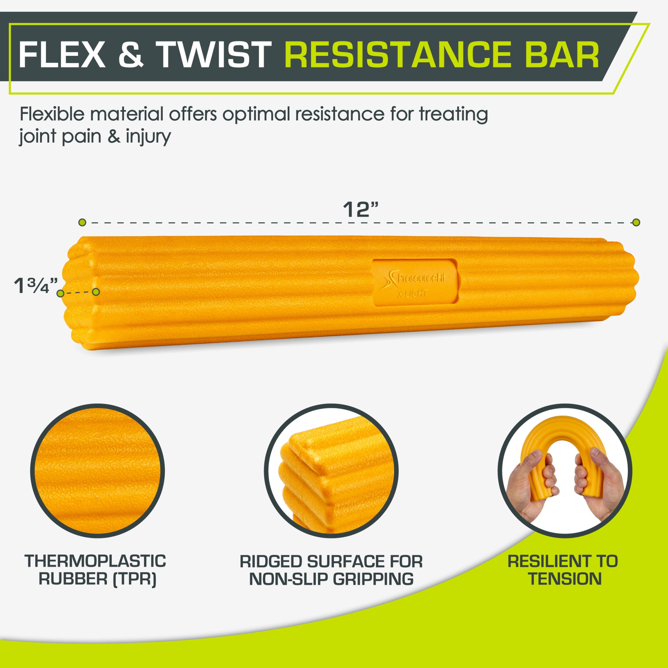 ProsourceFit Flex and Twist Bars Sets and Singles for Occupational Therapy of Joint Injury