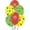 Assorted Red, Yellow with Lime Green, variant on PMU Balloons PartyTex 11in Premium Red and Black with All-Over Print Green Leaves Pack of 50