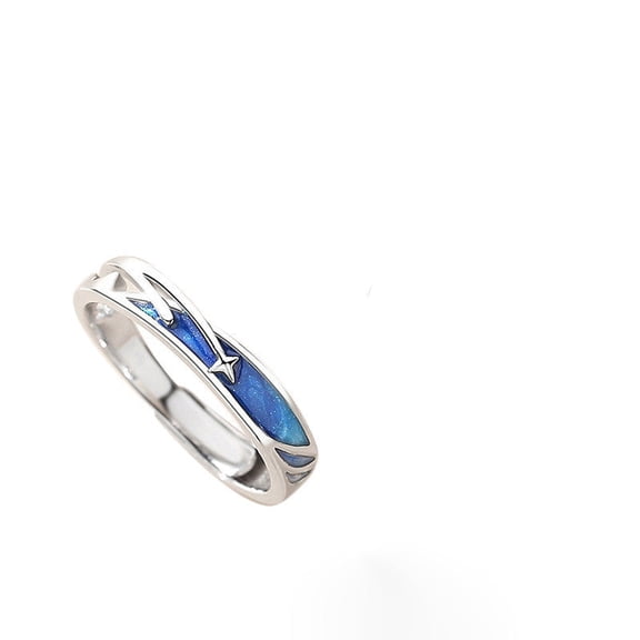 S925 Sterling Silver Couple Rings, Meteor Shower Design with Zircon, Electroplated, Individually Packed, His and Hers Matching Promise Rings