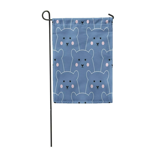 POGLIP Pink Polar Bear Cute Sweet Antarctica Arctic Garden Flag Decorative Flag House Banner 12x18 inch