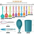 thumbnail image 2 of Vesteel 15 Piece Kitchen Utensils Set, Silicone Cooking Utensils with Holder, Non-Stick Cookware Friendly & Heat Resistant - Colorful, 2 of 7