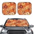 thumbnail image 2 of Disketp 2 Piece Hippie Flower Pattern Windshield Sunshades,Folding Windshield Sun Shade For Car Suv Trucks Sedan,Blocks Uv Rays Sun Visor Protector-Medium, 2 of 7