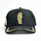 thumbnail image 2 of Vago Style Gorra San Judas Snapback Negra Gamuza Placa Dorada Visera Curva, 2 of 5