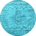 thumbnail image 1 of Ahgly Company Indoor Round Persian Light Blue Traditional Area Rugs, 8' Round, 1 of 4