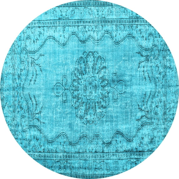 Ahgly Company Indoor Round Persian Light Blue Traditional Area Rugs, 8' Round