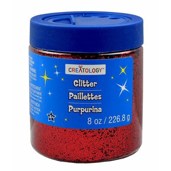 Darice 8-Ounce Glitter Jar, Red