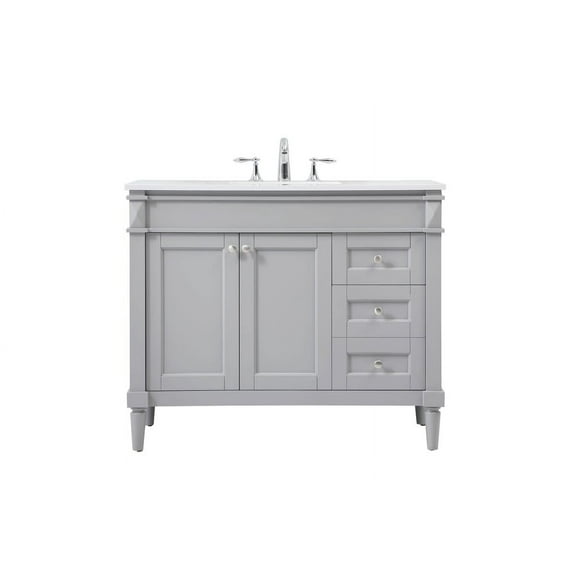 Elegant Kitchen and Bath 42 inch Single bathroom vanity in grey