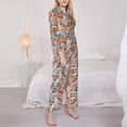thumbnail image 3 of Yiaed Vintage Blue Fox Family A Print Pajamas Women's Long Sleeve Sleepwear Soft Button Down Loungewear Pjs Lounge Set Nightwear Womens Pajama Pants-Medium, 3 of 7