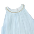 thumbnail image 5 of Girls Summer Dress Halter Neck Flower Girl Party Dress Embroidered Sleeveless Tiered Chiffon Sundress for Kids, Blue, Sizes 4-5Y, 5 of 6