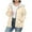 Khaki, variant on Women Hoodies Oversized Large Size Solid Color Zipper Plus Velvet Thickened Sweater Drop Shoulder Long Sleeve Jacket Casual Basic Sweatshirts Navy 2XL