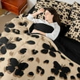 thumbnail image 4 of Homewish Abstract Flying Butterflies Bedding Comforter Set 7 Pieces for Female Men Adults,Leopard Print Full Bedding Set Lightweight,Black Brown Fitted Sheet Flat Sheet,Lightweight Room Decor, 4 of 8