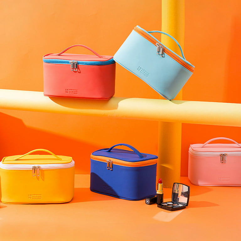 Meiyuuo Makeup Bag Travel Cosmetic Bags Small for Women Girls Zipper Pouch Makeup Organizer Waterproof Cute (Light Pink)