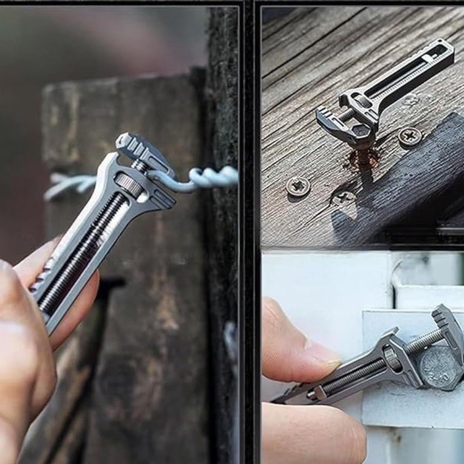 XIEULQP 6 Pack Compact Titanium Multi-tool, Pocket Multitool Mini Wrench, Bottle Opener Keychain, Mini Alloy Multi-tool for Everyday Prep, Repairing, Backpacking, Camping, and Hiking