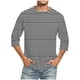 thumbnail image 1 of Camisas de Manga Larga para Hombres Imprimir Casual Cuello Redondo Blusa de Manga Corta, Camisas de Lino para Hombres, 1 of 4