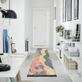 thumbnail image 4 of Yayeee Runner Rug for Bedroom 2'x6' Machine Washable Hallway Non Slip Mat, Green Floral Wave, 4 of 8