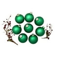 thumbnail image 2 of Whitehurst Matte Glass Christmas Ball Ornaments - 3.25" (80mm) - Green - 8ct, 2 of 4