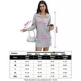 thumbnail image 5 of Women's Knit Sweater Dresses Lapel Neck Long Sleeves Loose Mini Dresses With Pocket, 5 of 5